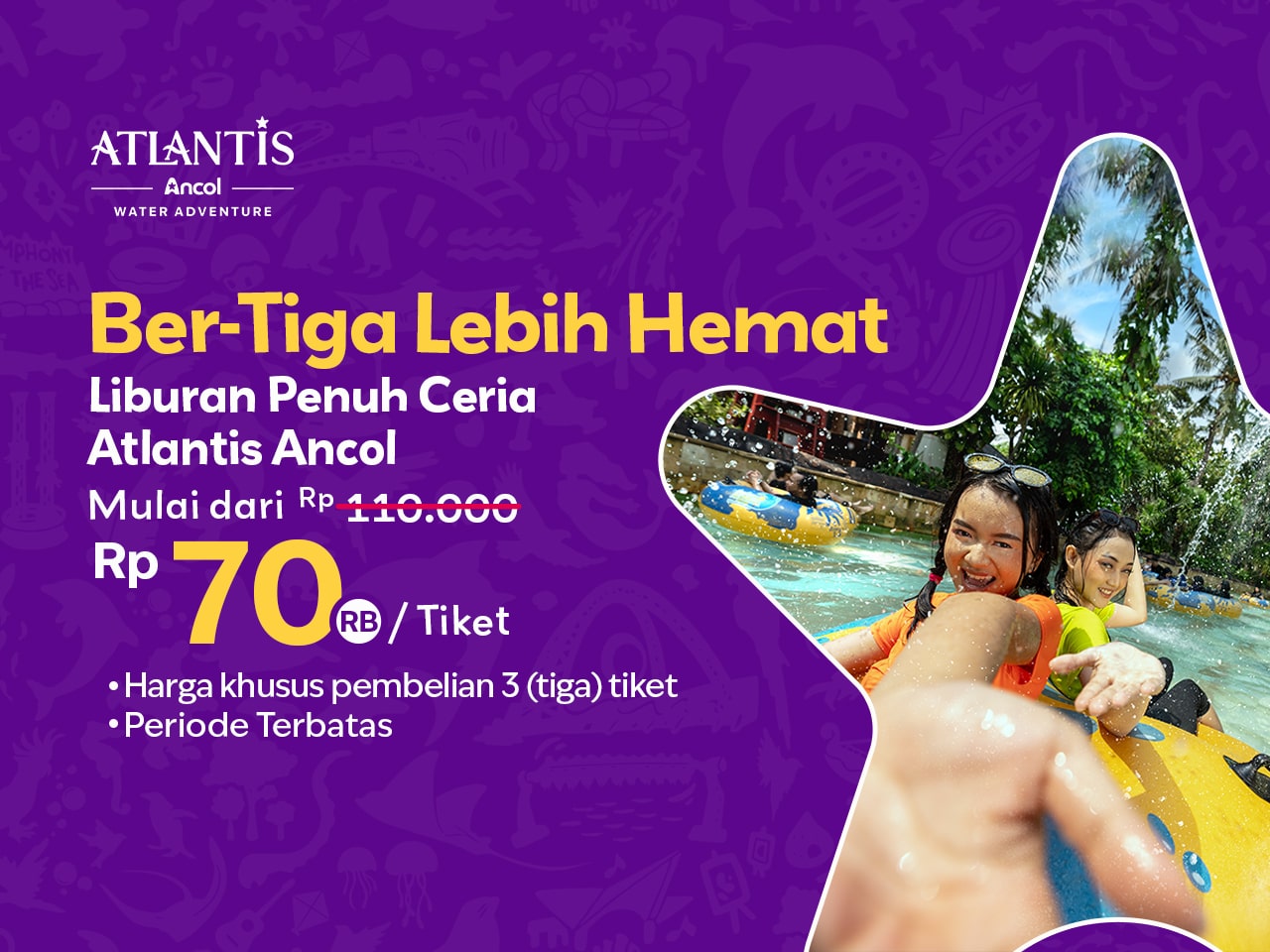 Berenang Bertiga lebih hemat! Mulai dari 70rb perorang!